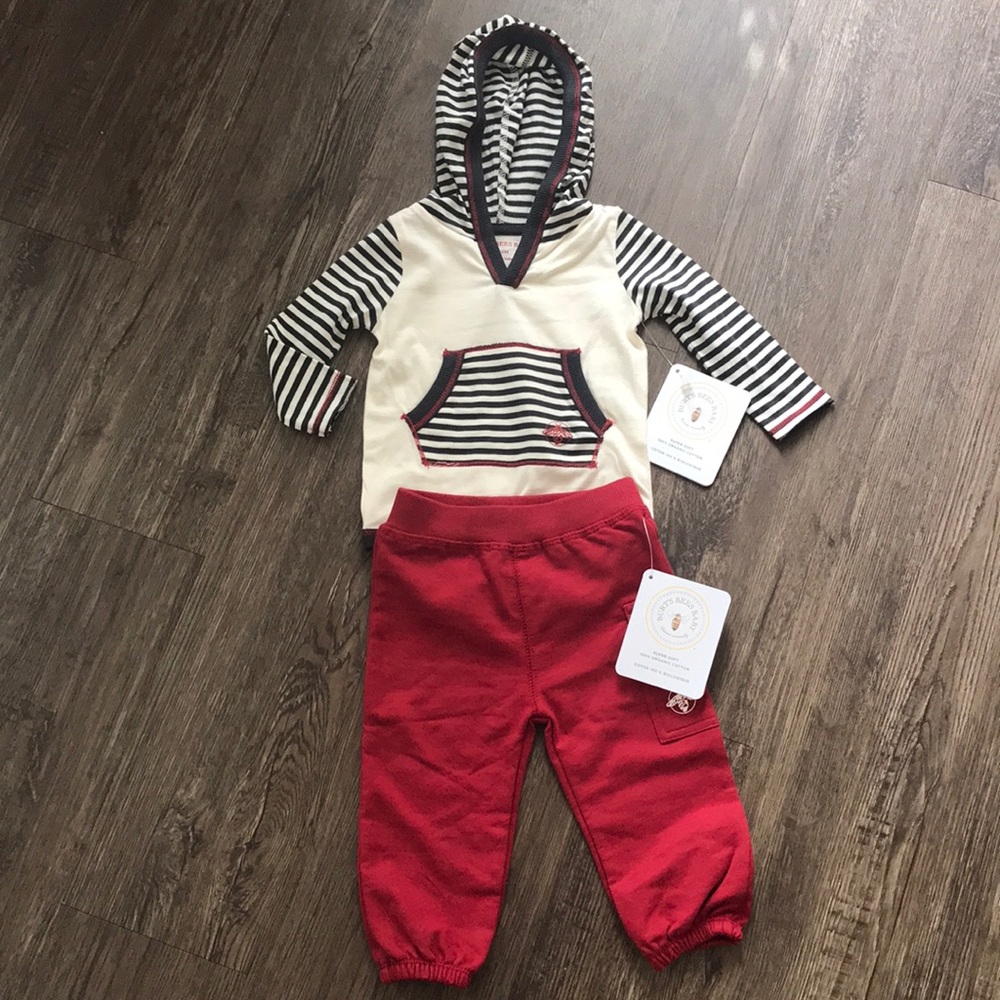 Burt’s Bees Baby Boy hoodie and pant outfit